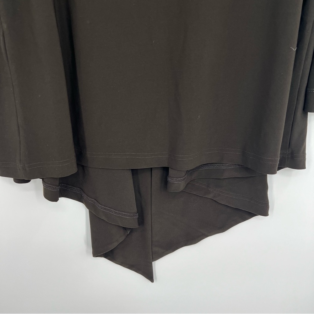 Sympli Open Front Lightweight Cardigan Ruffle Nu Urban Shrug Brown Top Jersey 12 - Picture 7 of 9